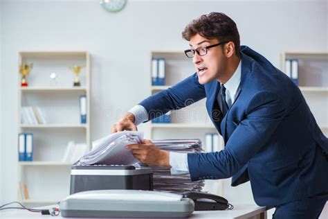 The Businessman Making Copies In Copying Machine Stock Image Image Of