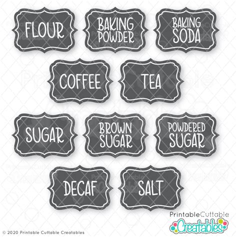 Download Pantry Labels Free SVG Files for Cricut & Silhouette