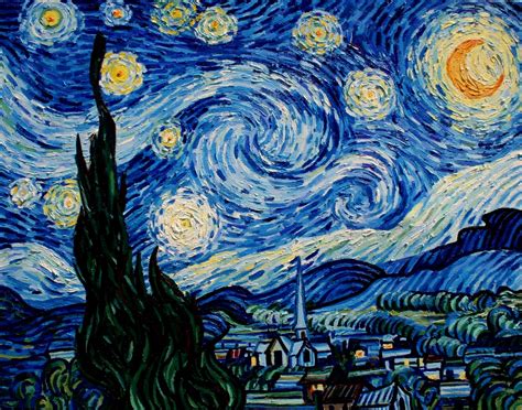 The starry night, an abstract landscape painting of an expressive night sky over a small hillside village by dutch artist vincent van gogh in 1889. The Process of Painting "Starry Night" Van Gogh | Jessica ...