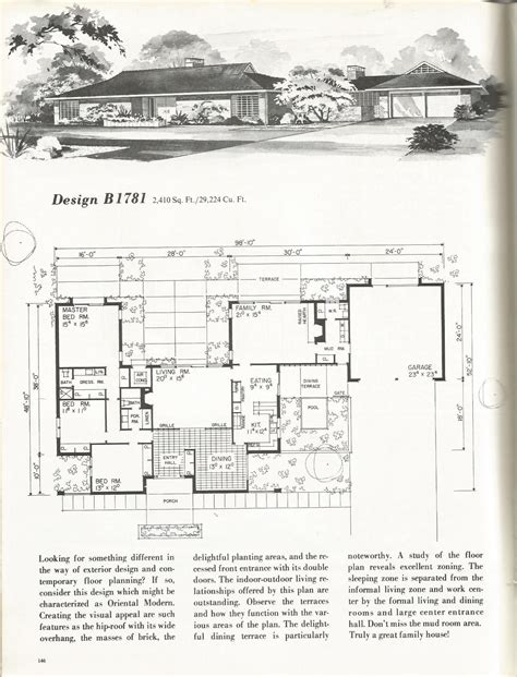 Vintage House Plans Mid Century Homes 1960s Homes Retrohomedecor