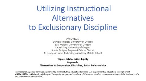 Session A10 Pbis Forum 2021 Instructional Alternatives To