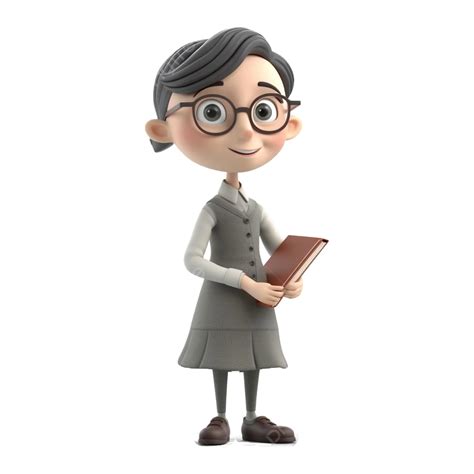 ilustração 3d de desenho animado bonito de personagem de professora png professora dia do