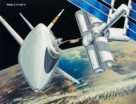 1971 Concept Art Early Space Shuttle And Space Station Concept Space
