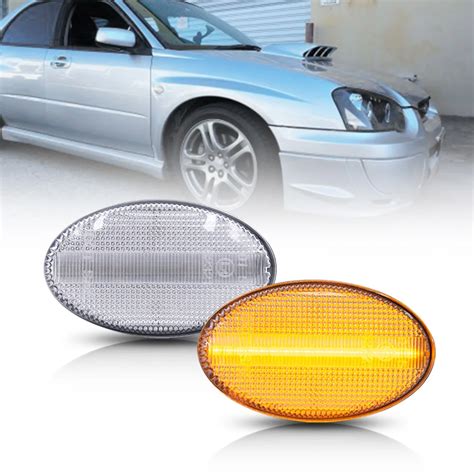 Pcs Led Side Marker Light Turn Signal Lamps For Subaru Impreza Wrx Amber Replace Oem