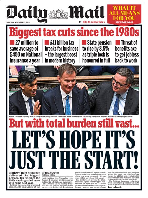 Daily Mail Front Page Rd Of November Tomorrow S Papers Today