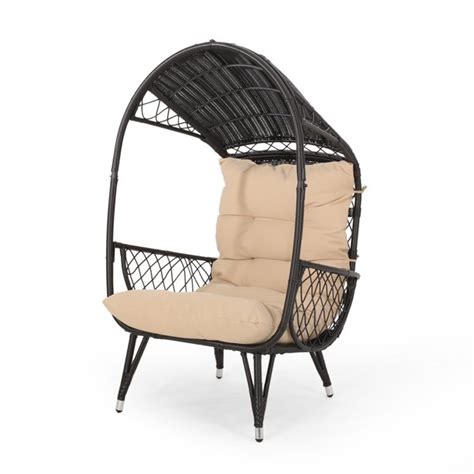 This hanging egg chair hammock with stand will make a stylish seating option both indoors and outdoors. Maurice Outdoor Wicker Standing Basket Chair with Cushion ...