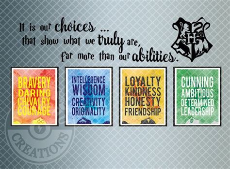 Your best friend knows you want that spot very badly. Harry Potter House Traits Watercolor Style Print with ...