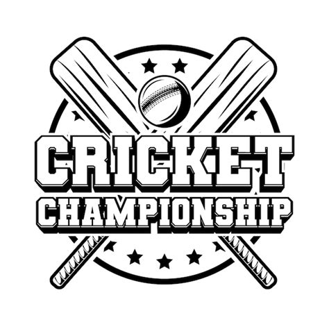 Premium Vector Cricket Championship Logo Badge Black White Color