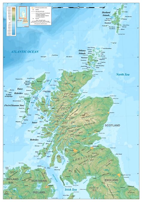 Scotland is not, however, a sovereign state and does not enjoy direct membership of either the united nations or the european union. Large detailed physical map of Scotland | Scotland ...