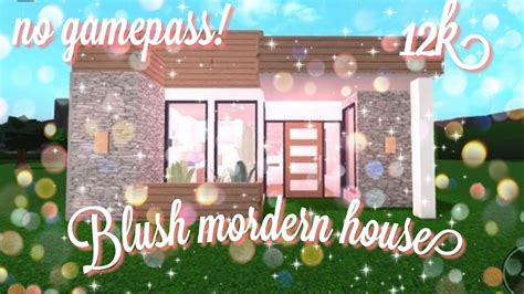 Bloxburg Modern Blush House No Game Pass 12k Youtube