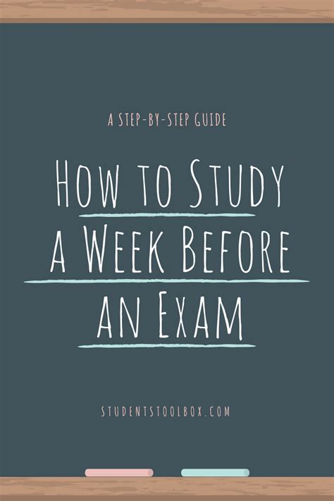 How To Study For Exams In A Week Study Poster