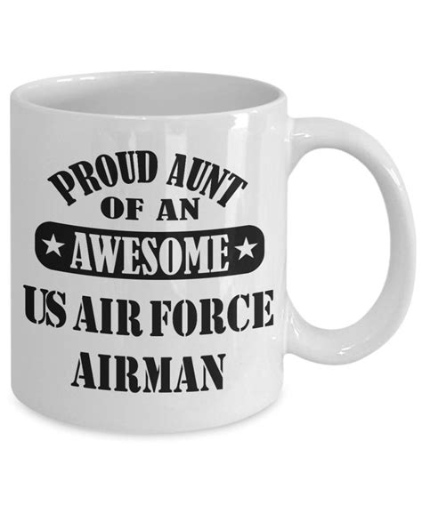 Us Air Force Airman Proud Aunt Coffee Mug Etsy