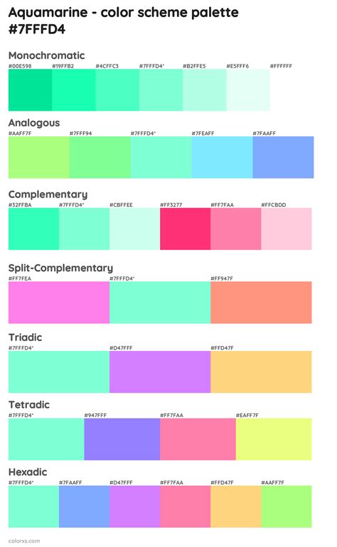 Aquamarine Color Palettes And Color Scheme Combinations