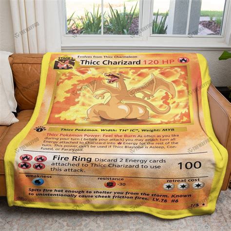 Anime Thicc Charizard Custom Soft Blanket The Waypro
