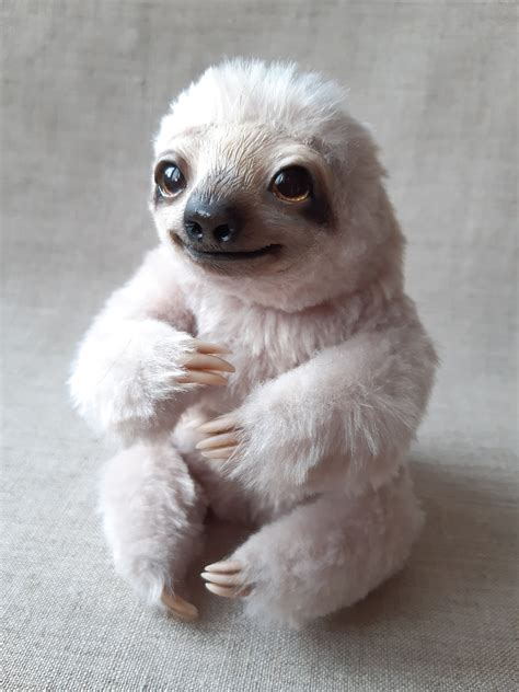 Baby Sloth Sloth Plush Toy Poseable Sloth Toy Poseable Art Etsy