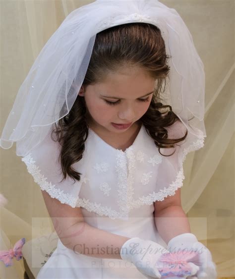 First Communion Headband Veils V834