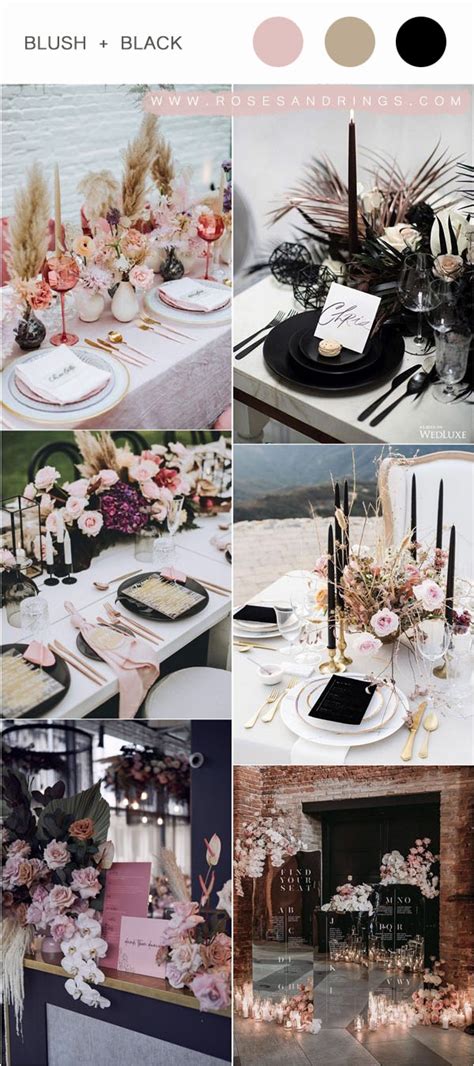 20 Modern Blush And Black Wedding Color Ideas 2023 Randr Wedding