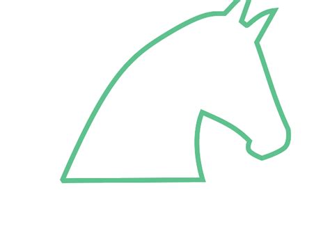 Horse Outline No Fill Bright Green Clip Art Vector Clip Art