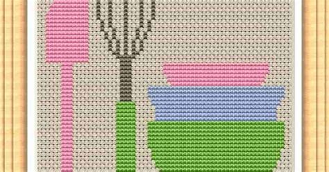Beginner 2 pdf files included: KITCHEN UTENSILS (2), FREE AND EASY PRINTABLE CROSS STITCH ...