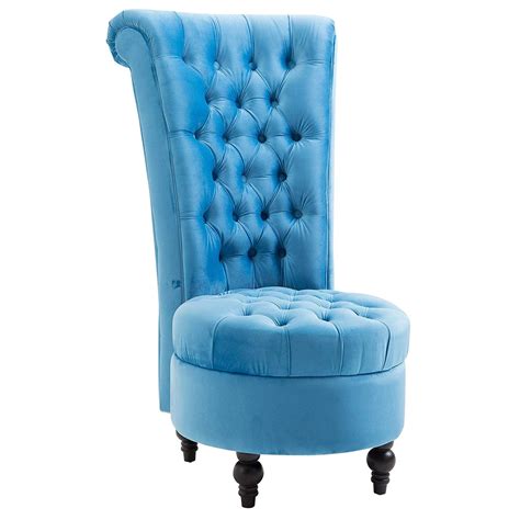 Homcom Retro Button Tufted Royal Design High Back Armless Chair With