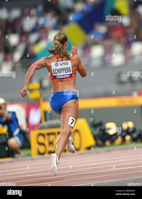 Dafne Schippers Running The M At The World Athletics Championships In Doha Stock Photo