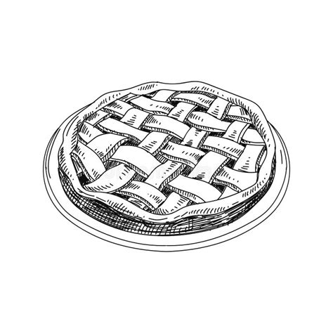 Apple Pie Hand Drawn Vector Illustration Stock Vector Illustration Of