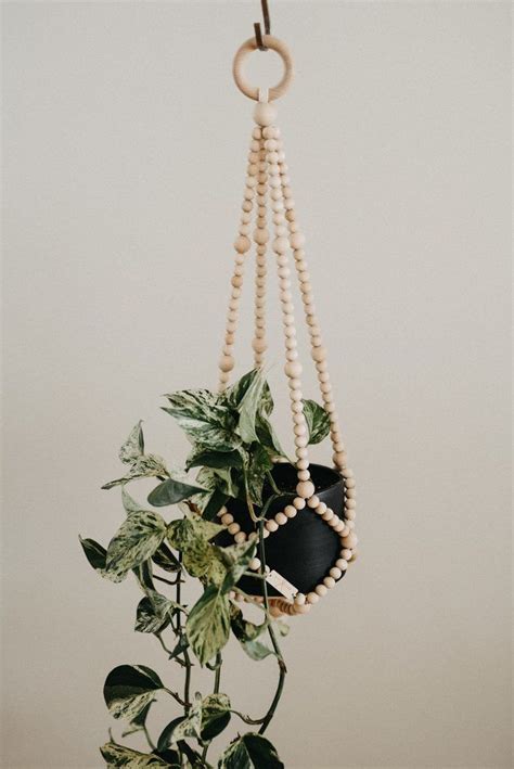 Plant Hanger Medium Our Wooden Bead Plant Hangers Are For The Plant
