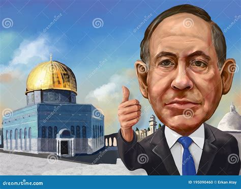 Benjamin Netanyahu Prime Minister Of Israel In Front Of Mosque Aksa