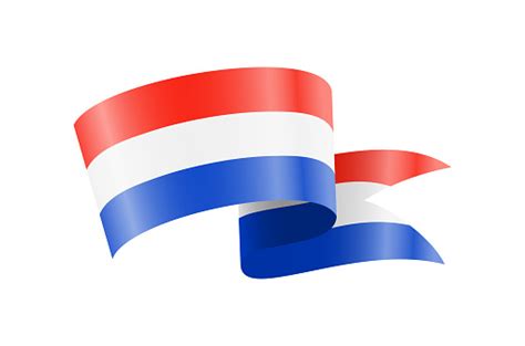 schwenkende niederländische flagge nationale wehende flagge auf weißem hintergrund stock vektor