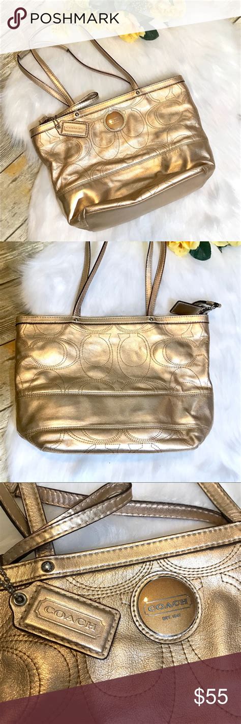 Authentic Coach Metallic Gold Handbag Metallic Gold Handbag Handbag
