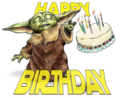 Carte Joyeux Anniversaire Star Wars Mandalorian Grogu Baby Yoda Mignon