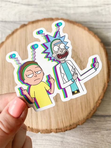 Waterproof Rick And Morty Middle Finger Vinyl Sticker Decal Etsy