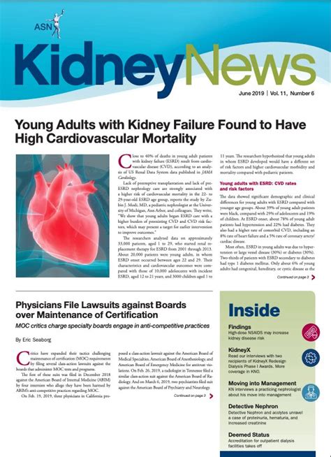 Detective Nephron In Kidney News Volume 11 Issue 6 2019
