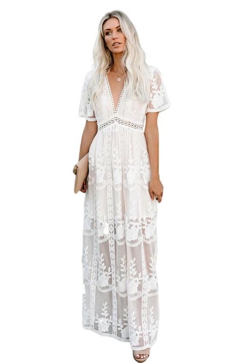 White Floral Lace Maxi Dress Thedearlover Floral Lace Maxi Dress