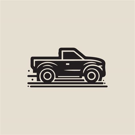 Pickup Truck Side View Icon With A Minimalist Design With Dynamic Lines
