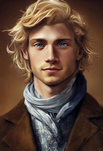 Premium Photo Portrait Of A Man With Blond Hair And Blue Eyes Wearing
