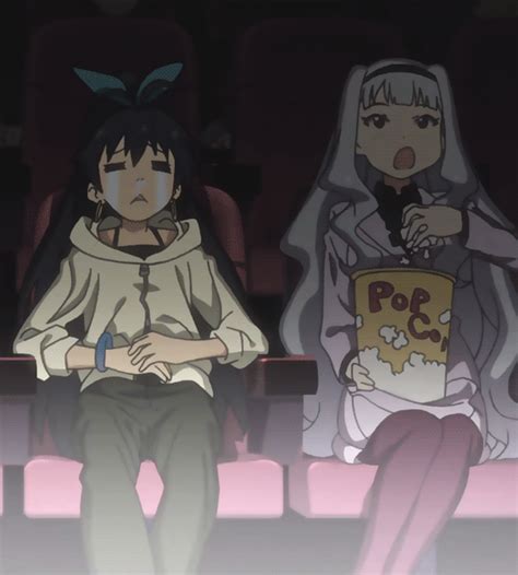 Anime Girl Eating Popcorn