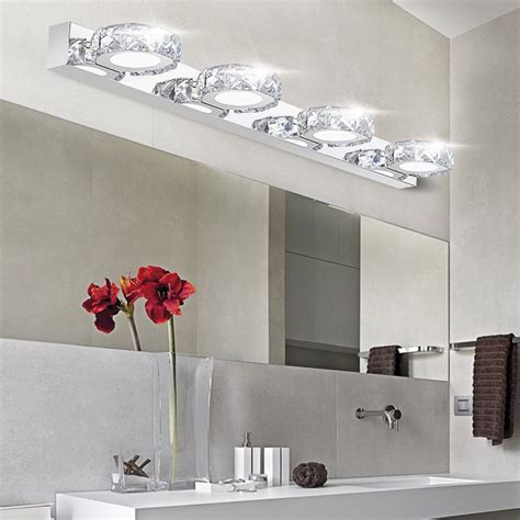 Combuh Led Bathroom Vanity Light Crystal Wall Light 21 Inch 15w Mirror Lighting Fixture Indoor
