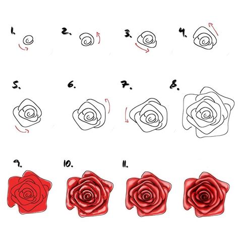 Fate meglio di come ho fatto io! 1001 + Idee per Come disegnare una rosa con tutorial | Disegni di rose, Come disegnare