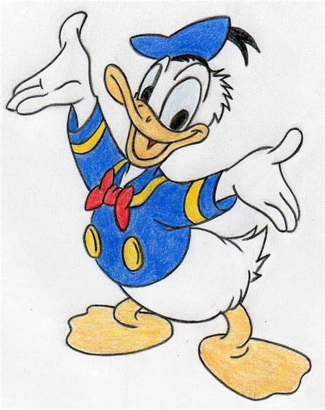 How To Draw Donald Duck On Easy Drawings And Sketches