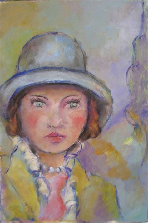 A vous de retrouver l'auteur. femme-au-chapeau-cloche.jpg Peinture par Maxemile | Artmajeur