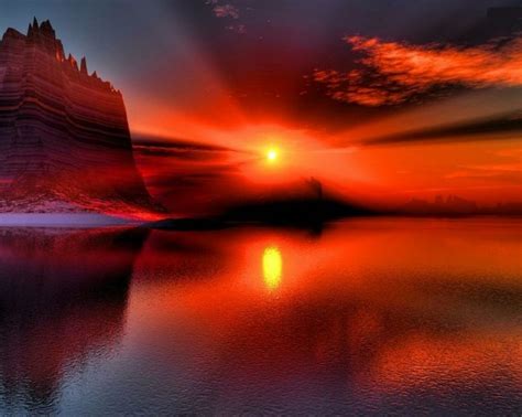 Sunset With Reflection On Water Amazing Sunsets Beautiful Sunrise