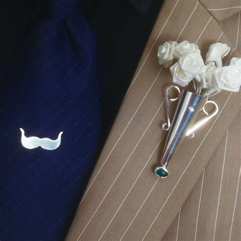 Lapel Pin Boutonniere Brooch Handmade Poirot Style Sterling Etsy