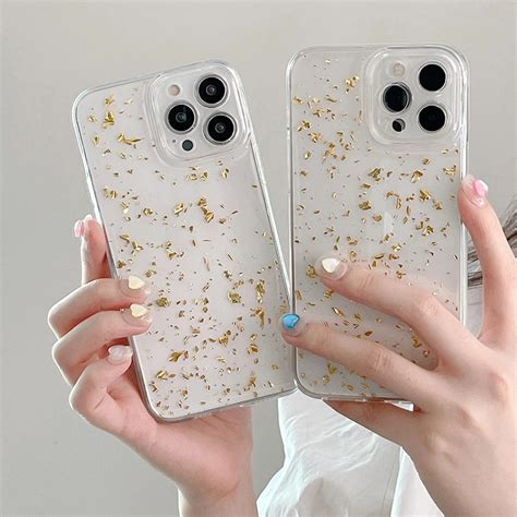 Iphone 12 Case Clear Gold Iphone 12 Phone Case Gold Case Cover