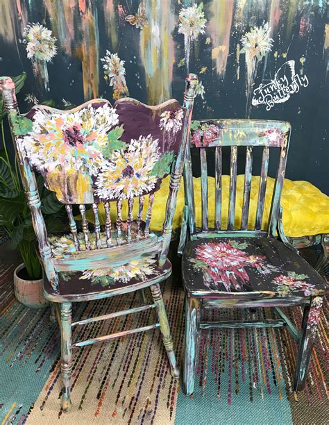 Funky Painted Chairs Chalk Creations Painting Projects Diy Painting
