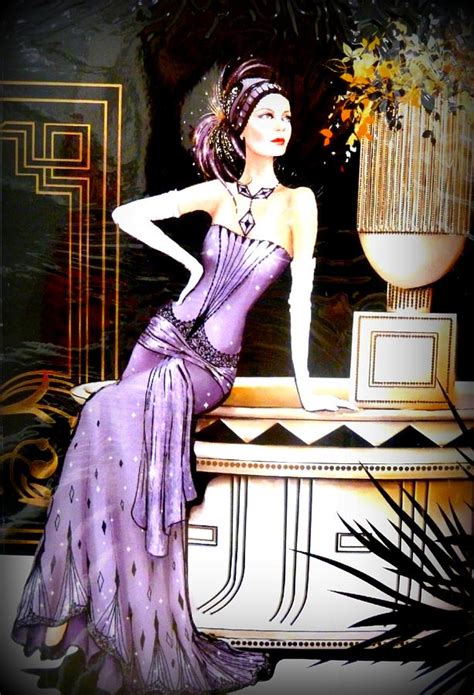 Art Deco Lady In Purple Digital Art By Angel One Pixels