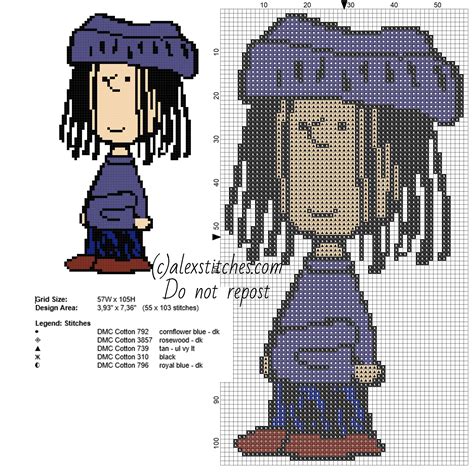 Use a fabric calculator to determined finished size on your. Eudora Peanuts character free cross stitch pattern - free ...