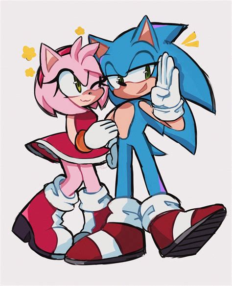 Amy Rose Sonic Y Amy Sonic Boom Sonic The Hedgehog Twitter Sonamy