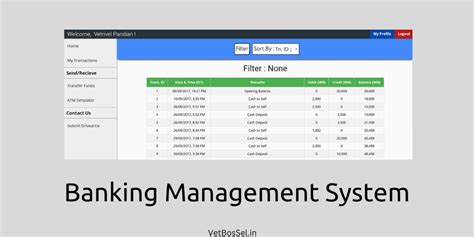 Banking Management System Project Php Mysql Vetbossel