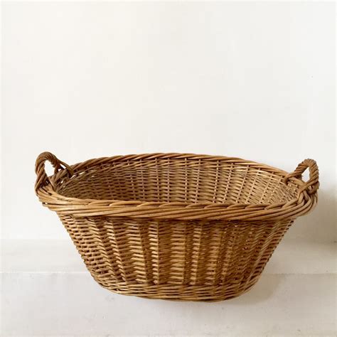 French Antique Laundry Basket Large Size Vintage French Basket